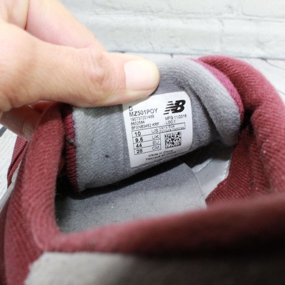 NEW BALANCE 501 Classic Red Sneakers Size 10 M - Picture 8 of 9